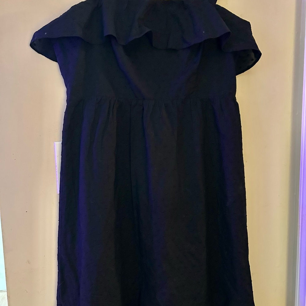 J. Crew Black Ruffle Dress